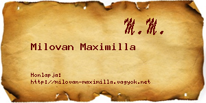 Milovan Maximilla névjegykártya